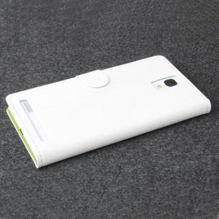 Protective PU Leather Flip Case for Elephone P2000 Smartphone White