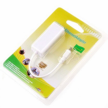 Mini USB 2.0 to Fast Ethernet Network Converter Adapter White
