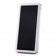 12800mAh Power Bank Solar Charger for iPad iPhone Smartphone White