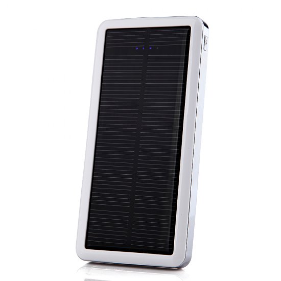 12800mAh Power Bank Solar Charger for iPad iPhone Smartphone White