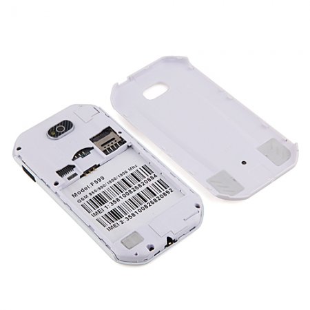 F599 Smartphone Android 2.3 MTK6515 3.4 Inch TFT Capacitive Screen - White