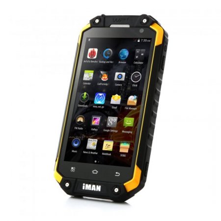 iMAN i6 Walkie Talkie Smartphone IP68 Android 4.4 MTK6592 4.7 Inch 2GB 32GB NFC Yellow