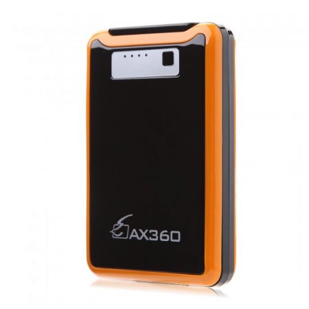 AX360 11000mAh Dual USB Power Bank for iPhone iPad Smartphone Black