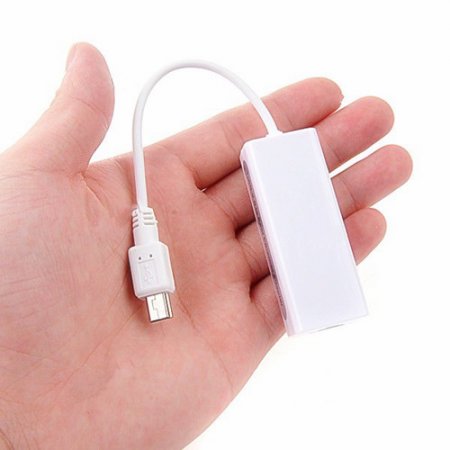 Mini USB 2.0 to Fast Ethernet Network Converter Adapter White
