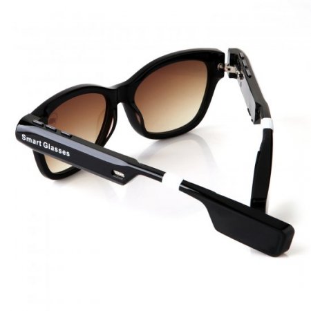 V1 Smart Glasses Camera Bluetooth Call and Music with Flash Light Mic. GPS Brown