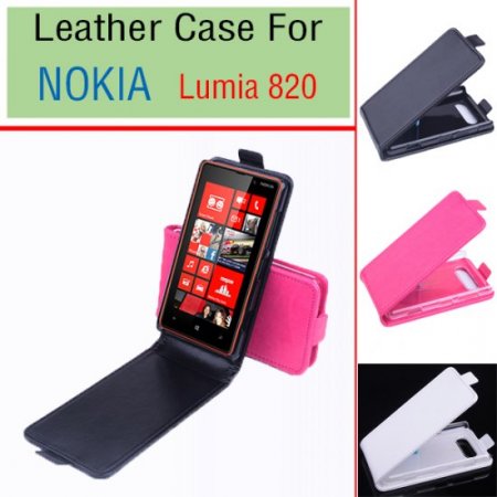 Protective PU Leather Flip Case for NOKIA Lumbia 820 Smartphone White