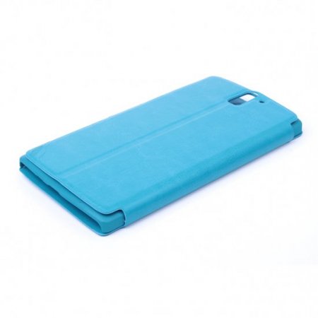 Leather Flip Cover Case Stand for Oneplus One Smartphone Blue