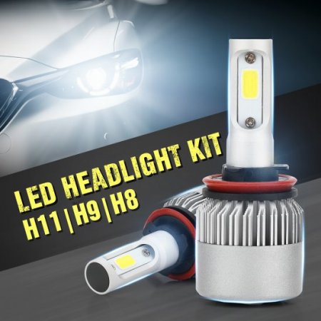 H11 LED Headlight Bulbs, 6500K 8000 Lumens Extremely Super Bright H8 H9 COB LED Chips Conversion Kit,Xenon White