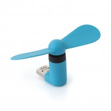 Portable 2in1 Micro 5Pin USB Fans for External Mobile Power Bank & Cellphone Blue