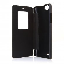Original Protective S-View Flip Cover Case For THL 5000 Smartphone Black