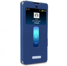 S-view Flip Cover Case Stand for ZTE Nubia Z7 Max Smartphone Blue