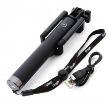 Dispho Original Bluetooth Selfie Stick Integrated Foldable Smart Shooting Aid Black