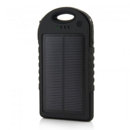 12000mAh Waterproof USB Solar Charger Power Bank Shakeproof Dust Proof Black