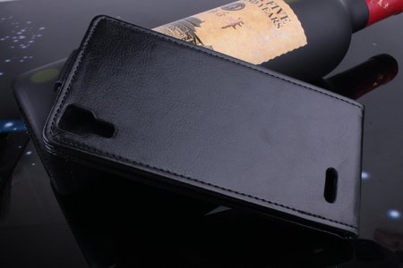 Leather Flip Cover Stand Case for DOOGEE DG900 Smartphone Black