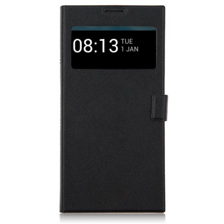 Protective Case S-View Flip Cover for iNew V3 & V3 Plus Smartphone- Black