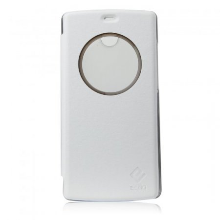 Original Protective Case S-View Flip Cover Battery Case for ECOO E04 Smartphone- White