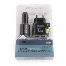 2-in-1 EU Plug European Standard Travel Charger Car Charge iPad iPhone Smartphone -Black