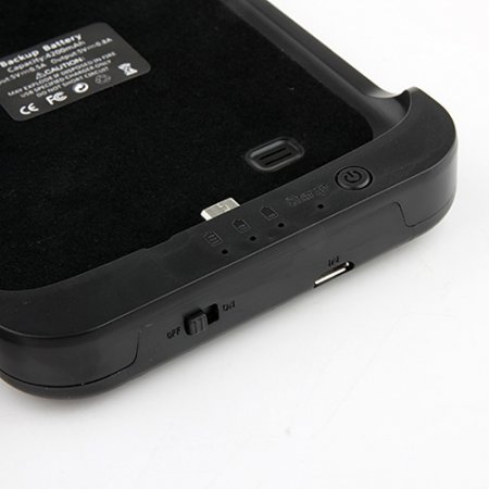 Leather Power Pack External Battery Case for Samsung I9200 - Two-color Optional