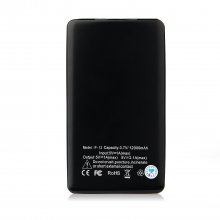 IHT P-12 12000mAh Dual USB Power Bank for iPhone iPad Smartphone Black