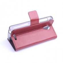 Leather Flip Cover Case Stand GIONEE V183 Smartphone Brown
