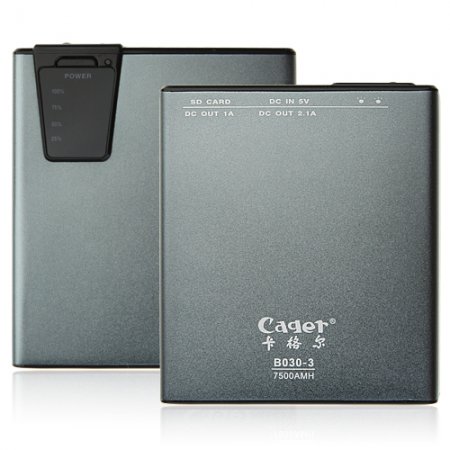 Cager B030-3 7500mAh Mobile Booster Card Reader Power Bank for iPhone iPad iPod PSP Player