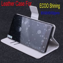 Flip Leather Cover Stand Case for ECOO E02 Pro Shinning Smartphone White