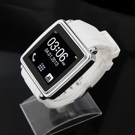 Brand New Smart Bluetooth Watch 1.6 Inch with Call SMS Sync Function for Android iOS Phone- White