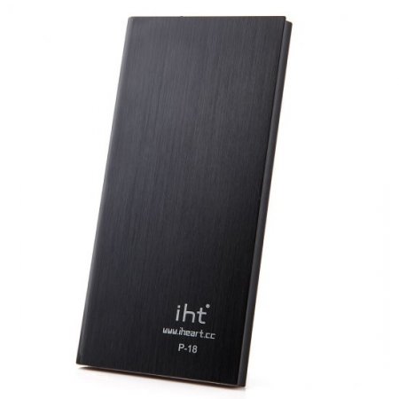 IHT P-18 18000mAh Dual USB Power Bank for iPhone iPad Smartphone - Black