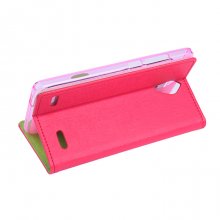 Leather Flip Cover Case Stand ZTE V5 MAX Smartphone Pink