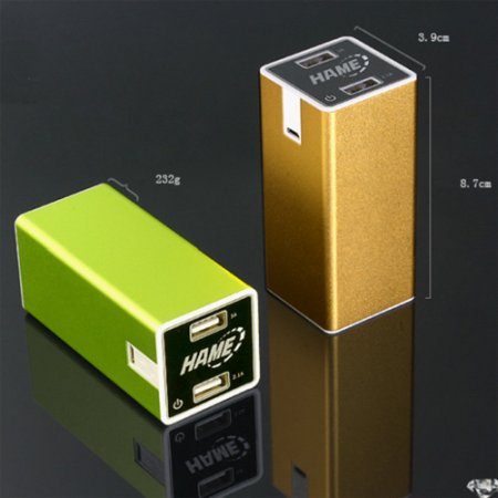 HAME P6 10400mAh Dual USB Output Power Charger Power Bank 2 Color