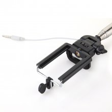 Portable Extendable Handheld Wired Monopod Selfie Stick with Built-in Shutter Blue