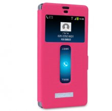 S-view Flip Cover Case Stand for ZTE Nubia Z7 mini Smartphone Rose