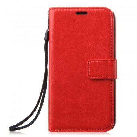 Fashion Multifunctional Pocket Style PU Leather Stand Case for Samsung Galaxy S5 Red