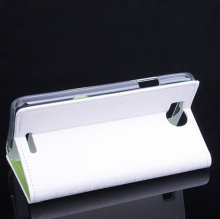 Leather Flip Contract Color Cover Case Protect Case Stand for InFocus M530 White