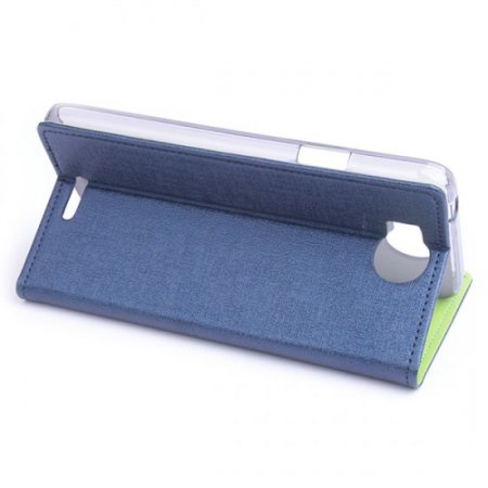 Leather Flip Contract Color Cover Case Protect Case Stand for InFocus M530 Dark Blue
