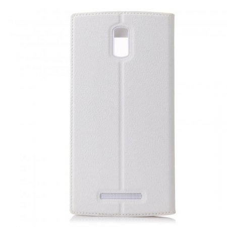 Leather View Flip Cover Stand Case for DOOGEE KISSME DG580 Smartphone White