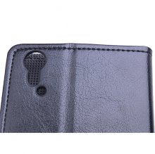 Leather Flip Cover Case Protect Case Stand for Cubot X9 Smartphone Black