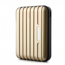 Lumen Stone Line 12000mAh Dual USB Power Bank with Flashlight Gold