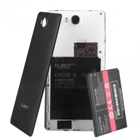 Cubot S208 Slim Smartphone MTK6582 1GB 16GB Android 4.4 5.0 Inch 3G OTG Black
