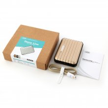Lumen Stone Line 12000mAh Dual USB Power Bank with Flashlight Gold