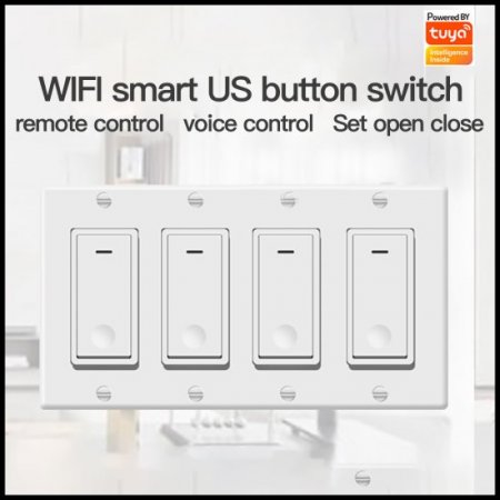 Tuya wifi smart switch SW1,Support Tmall Genie/Alexa/GoogleHome,smart Schedule,Remote and Voice Control (4 Pack)