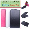 Leather Flip Cover Case Stand Nokia Lumia 730 Smartphone Black