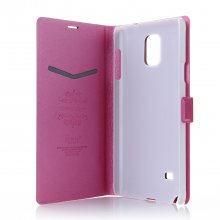 Flower Show Leather Flip Cover Stand Case for Samsung Note 4 9106 Smartphone Rose