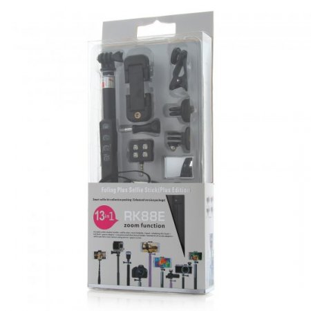 RK88E 13-in-1 Bluetooth Monopod Wireless Selfie Stick Self Timer for Phone Gopro Camera