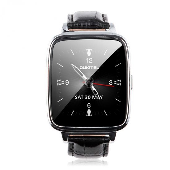 OUKITEL A28 Smart Bluetooth Watch 1.54 Inch IPS Heart Rate IP53 for iOS Android- Silver