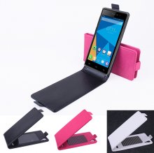 Leather Flip Cover Stand Case for DOOGEE DG900 Smartphone White