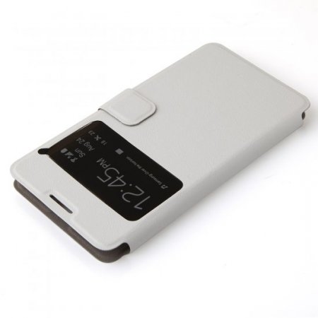 Flip Cover Case White & Screen Protector for W-5000 Smartphone