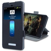 S-view Flip Cover Case Stand for ZTE Nubia Z7 Max Smartphone Black