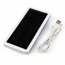 12800mAh Power Bank Solar Charger for iPad iPhone Smartphone White