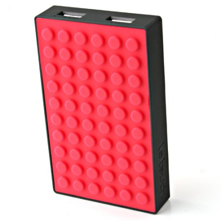 Le touch 4000mAh Universal Power Stone Power Bank Double USB for iPhone iPad Smart Phone Tablet- Black & Red